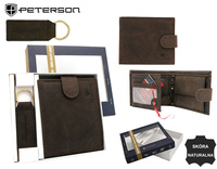 Leather wallet & key ring gift set PTN SET-M-N994L-CHM Brown