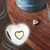 Silver Heart-Shaped Charm with a Golden Heart CHP-021