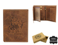 Leather wallet with the Gemini zodiac sign RFID ALWAYS WILD N4-CHM-GEMI