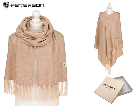 Large Women's Scarf with Fringes Peterson PTN SPV73 Khaki