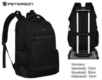 Laptop Backpack with Suitcase Strap Peterson PTN PTY-02 BLACK