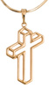 Gold-plated 3D cross pendant, gold-plated surgical steel