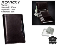 Portfel skórzany RFID ROVICKY 1537-03-BOR Brown+Black