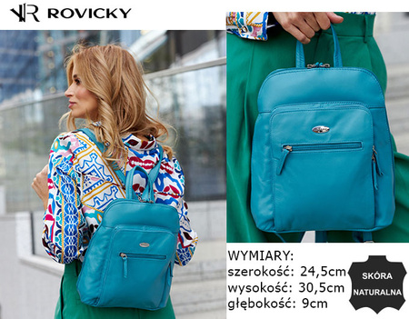 Plecak damski skórzany R-343A-23-NS Turquoise