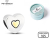 Silver Heart-Shaped Charm with a Golden Heart CHP-021