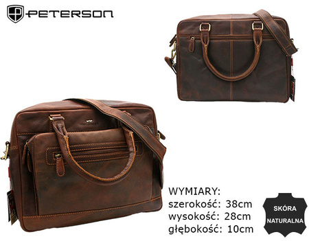 Torba skórzana PTN LP-2373-COM Cognac