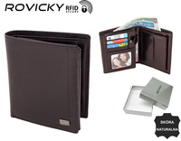 Portfel skórzany RFID ROVICKY PC-102-BAR Brown