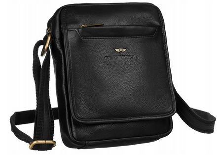 PETERSON leather bag 1117-NDM BLACK