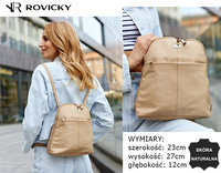 Plecak damski skórzany R-311-22-NS Beige