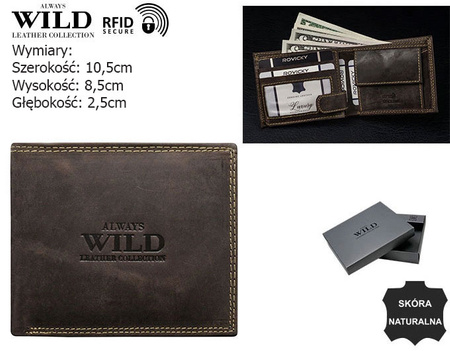 Men's leather wallet Always Wild RFID