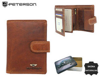 Portfel skórzany  RFID PTN WL-0306L-COM Cognac