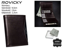 Portfel skórzany RFID ROVICKY 1541-03-BOR Brown+Black