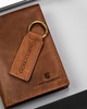 Men’s Gift Set: Nubuck Leather Wallet and Keychain PETERSON PTN SET-M-N4-CHM