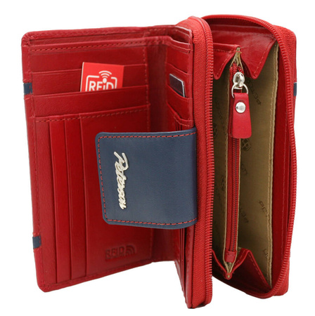 PTN KA-27 Red+Navy leather wallet