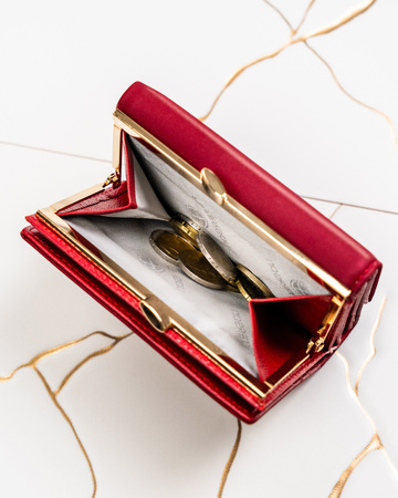 Portfel damski skóra naturalna+PU PTN PS15-09-HNL Red