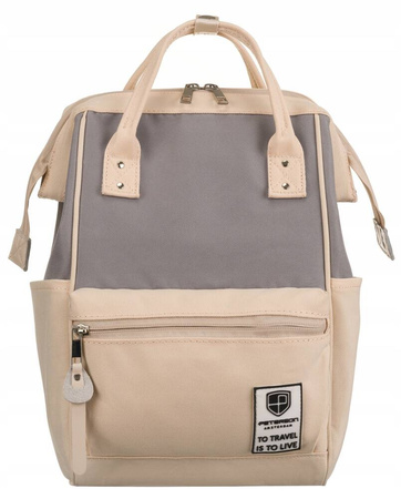 Plecak z poliestru PETERSON PTN 2022-3 Beige+Grey