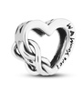 Silver Heart-Shaped Charm with Infinity Symbol "Love You Mom" by PETERSON CHP-017