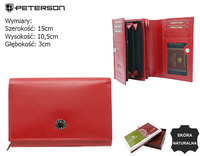 A women’s leather wallet in a horizontal orientation PTN D15-NGV Red