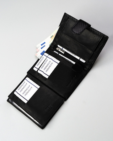 Wallet + Leather Keyring R-PK5-N4L-7010 BLACK