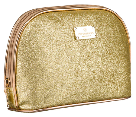 A glittering single-compartment travel cosmetic bag PTN KOS-L01-B Gold Peterson