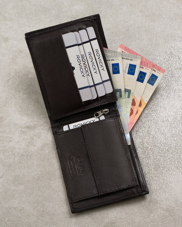 Men's leather wallet N7-P-SCR D.Brown