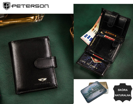 Leather wallet RFID PETERSON PTN 363Z 2-1-1