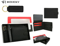 Two-Piece Gift Set: Eco-Leather Men's Wallet and Keychain Rovicky R-SET-M-N003-PUN