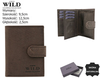 Vertical leather wallet CZ-04L-HLF Brown