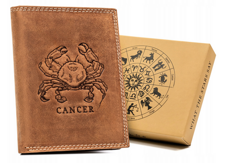 Men's leather wallet with Cancer zodiac sign RFID ALWAYS WILD N4-CHM-CANC