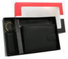 Two-Piece Gift Set: Men's Wallet and Keychain in Genuine Leather by ROVICKY R-SET-M-N003L-SBH03L-SBH Black
