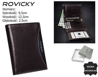 Portfel skórzany RFID ROVICKY 1502-03-BOR Brown+Black