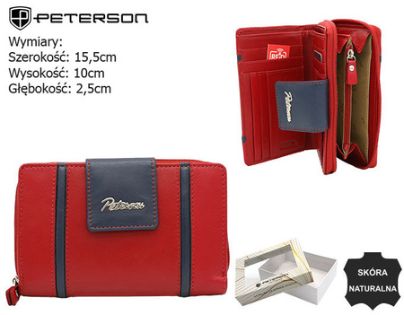 PTN KA-27 Red+Navy leather wallet