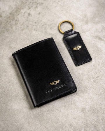 Leather wallet+case+key ring PETERSON PTN SET3-N992-VT