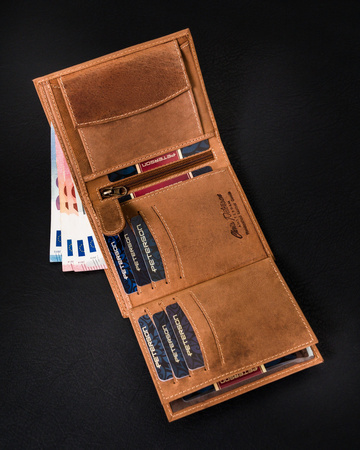 Leather wallet PTN 339 2-1-5 COGNAC