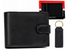 Two-Piece Gift Set: Men's Wallet and Keychain in Genuine Leather by ROVICKY R-SET-M-N003L-SBH03L-SBH Black