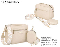 Eco-friendly crossbody bag paired with a wallet R-KP-05-F19 Beige