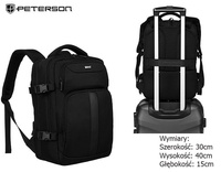 Laptop Backpack with Suitcase Strap Peterson PTN PTY-05 Black