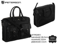 Torba skórzana PETERSON  PTN LAP-15602-NDM