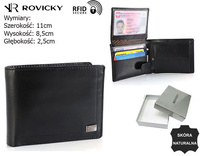 Portfel męski skórzany RFID Rovicky CPR-021-BAR