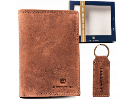 Leather wallet & key ring set PETERSON PTN SET-M-1542