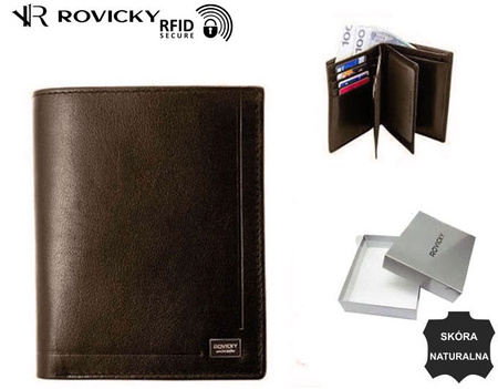 Portfel skórzany RFID Rovicky PC-105-BAR Brown