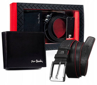 Gift Set of Genuine Leather: Wallet and Belt with Traditional Buckle - Pierre Cardin ZM-PC27