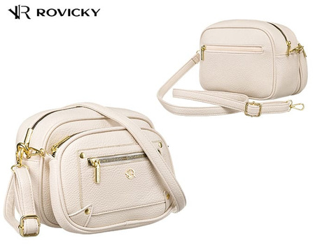 Set: handbag + pouch made from pebbled eco-leather PU R-KP-16-A19 Beige