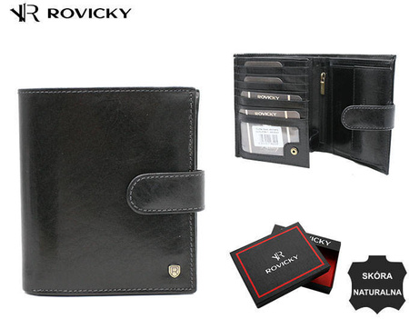 ROVICKY 22317L-VT-RVT Black RFID leather wallet