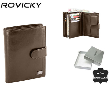 Portfel męski skórzany RFID PC-105L-BAR Brown