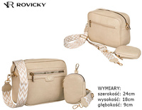 Eco-friendly crossbody bag paired with a wallet R-KP-05-F19 D.Beige