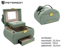 Green Jewelry Box with Flower Decoration Peterson PTN SZK-01