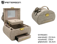 Beige Jewelry Box with Flower Decoration Peterson PTN SZK-01