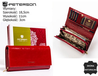 Portfel skórzany RFID PETERSON PTN PL-409 Red