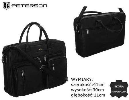 Torba skórzana PETERSON PTN LAP-31702-NDM